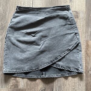Vetinee Women's Tulip Hem Shirred Washed Casual Bodycon Short Jean Denim Skirt